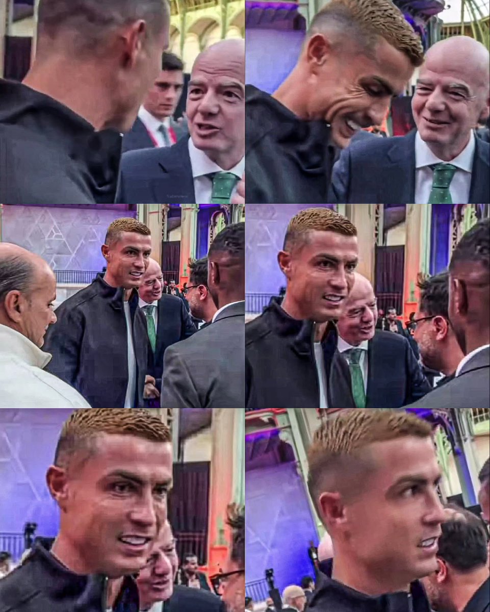 CristianoXtra_'s tweet photo. Ronaldo's reaction after meeting FIFA president is killing me 😭 https://t.co/DDwQ2jlUGG