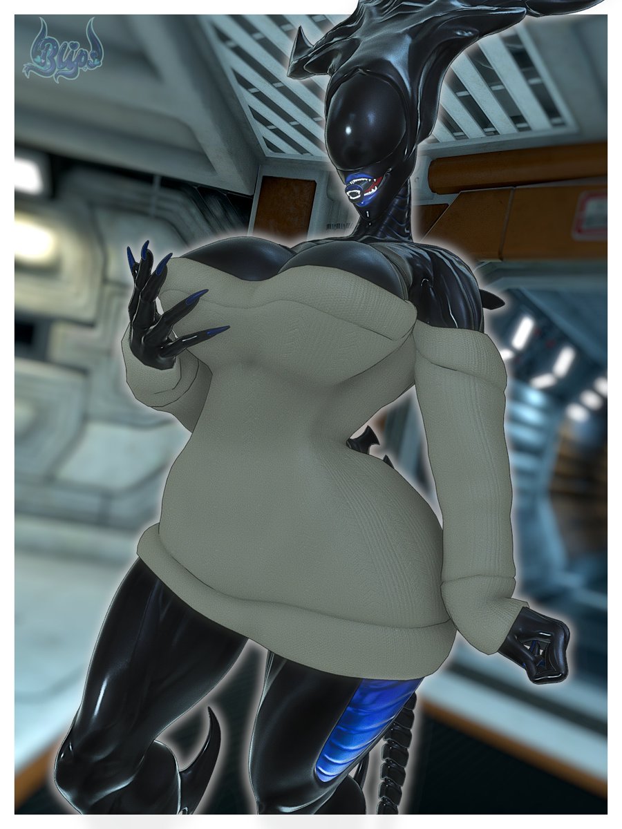 BlipsVR's tweet photo. 💙🖤 She's ready to eat you up 🖤💙 https://t.co/Awt0S7X7vl