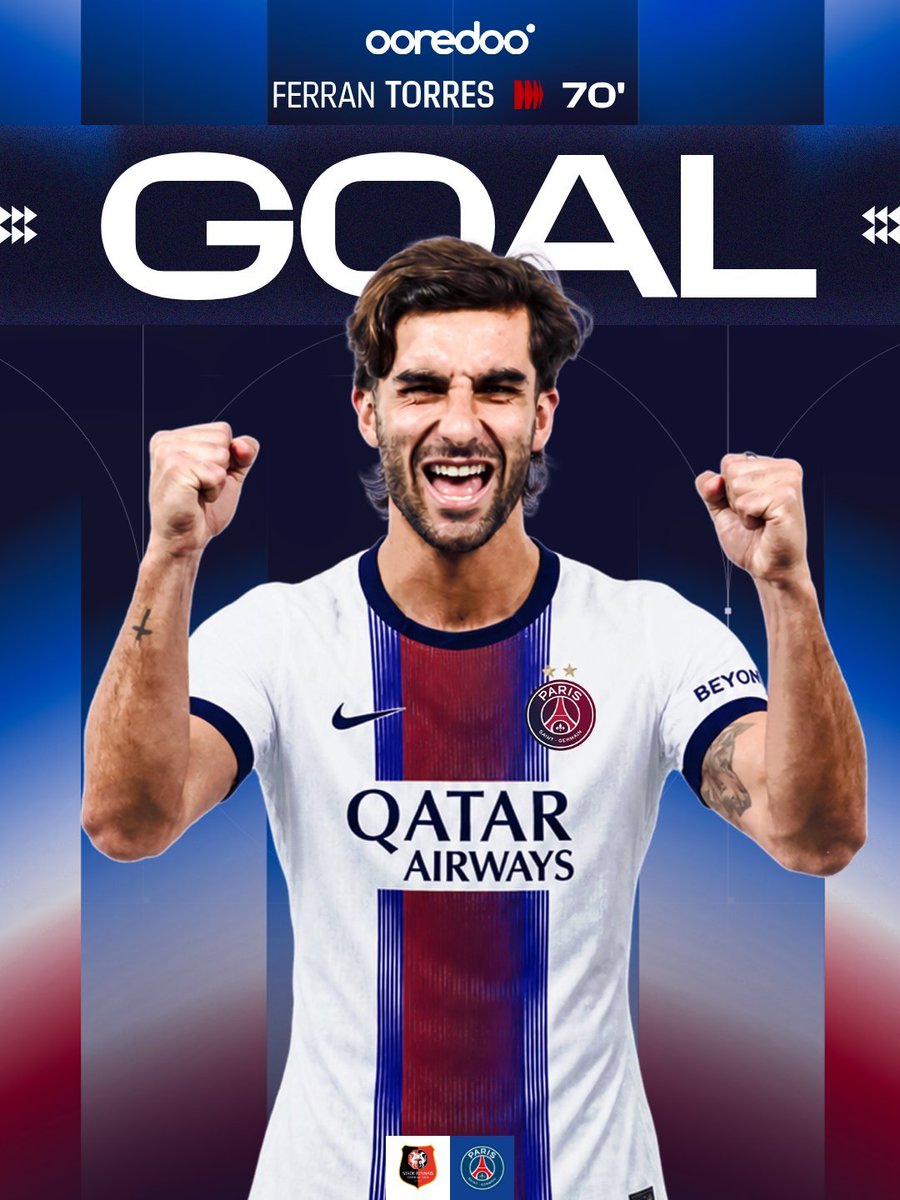 PSG_espanol's tweet photo. ⏱️ 70' I ¡Ferran marca su primer gol como parisino tras una asistencia de Fabián! 👏⚽️

🇪🇸 Conexión española 🇪🇸

#SRFCPSG 2️⃣-1️⃣ I #Ligue1 https://t.co/jdYTxkf4nT