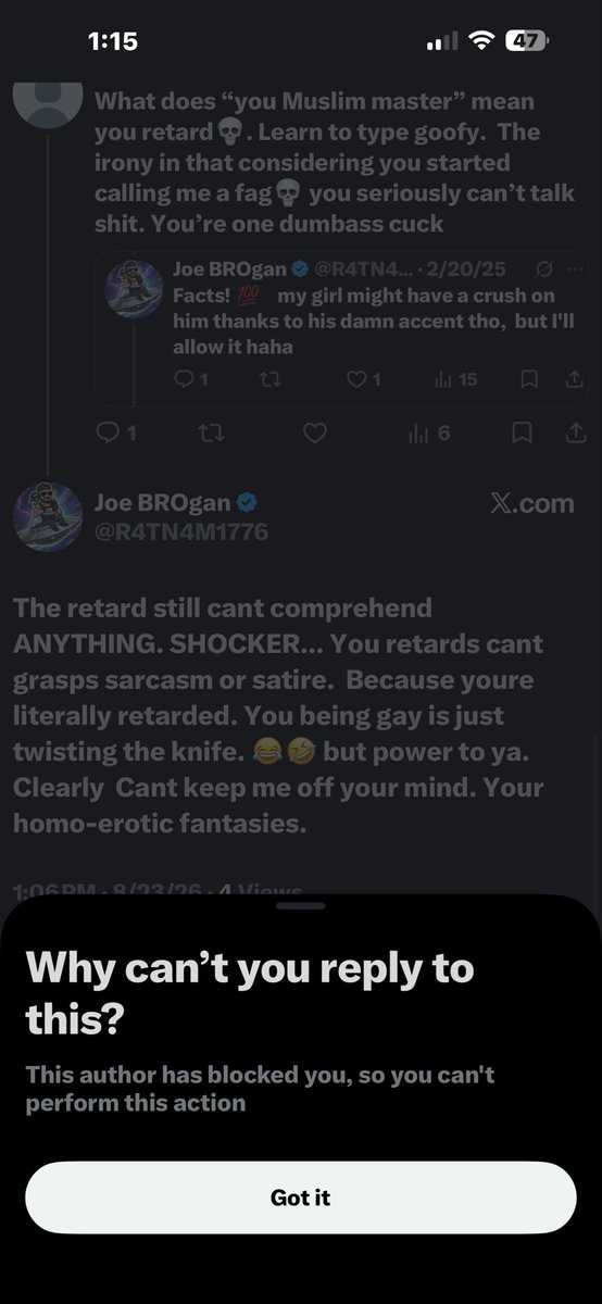 Jbl6i's tweet photo. @PoliticalStacy Pussy ass cuck really blocked me?💀💀 all jokes until confronted about it, lame ass cuck would let his bitch crush over a half blind person💀. @R4TN4M1776 https://t.co/eUj60dT4TY