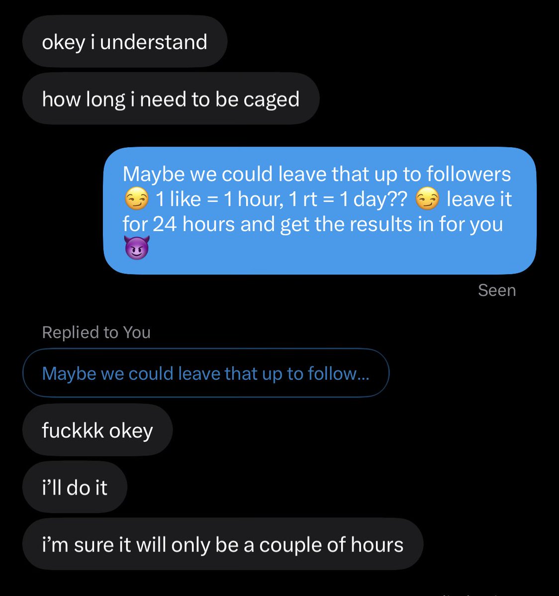 g00nyb0y0's tweet photo. LOOK AT THIS FAGGOT GETTING BRAVE THINKING IT’LL ��ONLY BE A FEW HOURS’ @LBttmIan 🤣🤣

DO YOUR THING GOONERS AND LOCK THIS SLUT UP!!!!

1 LIKE = 1 HOUR
1 RT = 1 DAY 

GOOOOOOO https://t.co/dmTtwqAweU