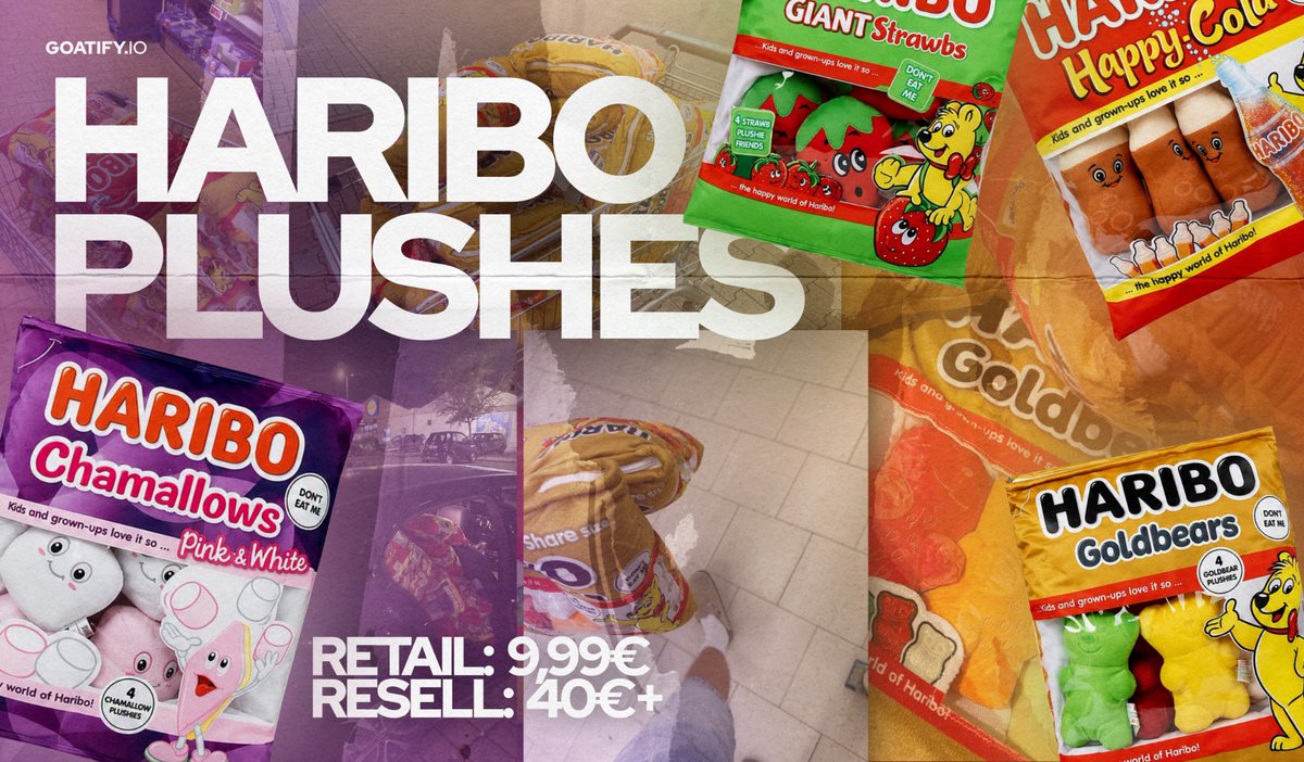 GoatifyIO's tweet photo. Sometimes the best flips are the ones nobody is paying attention to. 🚀

💰 Retail: €9.99  
📈 Resell: €40+

Low-cost, easy-to-source products like these can deliver crazy margins when you catch the right trend.

These Haribo Plushies were flying off marketplaces. 👀🍬 https://t.co/fV7LRLneEq