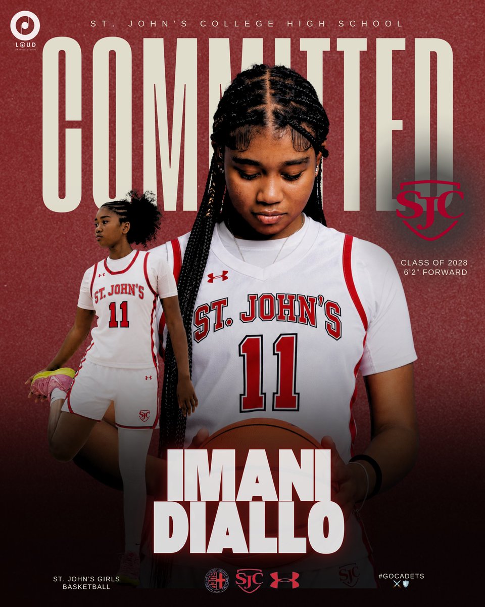 loud_graphic's tweet photo. π£οΈ 2028 6β2β Forward/Center Imani Diallo made a big move and has committed to St. Johnβs College High School to continue her academic and athletic career! β #JUNIORLOADING β³
CONGRATULATIONS IS IN ORDER!!
#CADETS βοΈπ‘οΈ
#LOUD ποΈ
π«±π½βπ«²πΎ @sonot_mani (IG) https://t.co/tlNfFSSehU