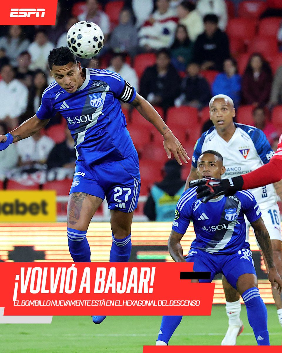 ESPNEcuador's tweet photo. 💯🔥 ¡SEMANA PERFECTA PARA LOS ALBOS! 

⚽⚪ Con los goles de Janner Corozo y Luis Segovia, Liga de Quito superó 2-0 a Emelec en el duelo por la fecha 26 de la Liga Ecuabet.

🟥 Janner Corozo en el cuadro capitalino.

✅ Tras conseguir la clasificación a los cuartos de final de la CONMEBOL #Libertadores, el Rey de Copas ahora escaló al quinto lugar con 41 puntos.

🔵❌El Bombillo volvió a caer al hexagonal del descenso.
