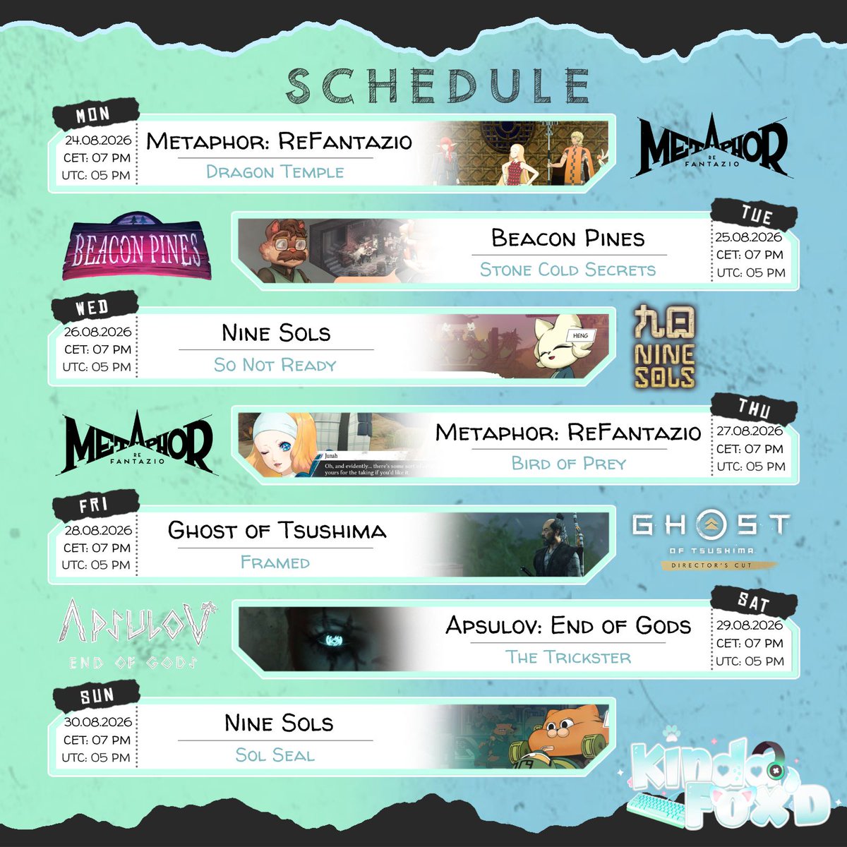 KindaFoxD's tweet photo. A Kinda Fox'D week coming up.!

Hope to see you there ^^ https://t.co/cZVUGdJrFE
