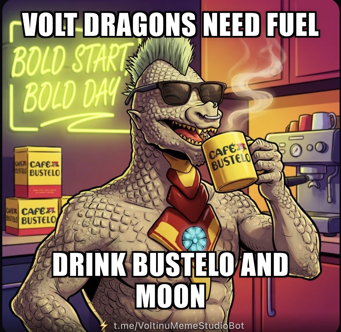 VoltedFXtrader's tweet photo. @kryptochay @CafeBustelo @VoltInu_Latino Only the strongest #VoltInu elites know that @CafeBustelo is the secret fuel for our moon mission. 🚀 https://t.co/rinFvYRK4M