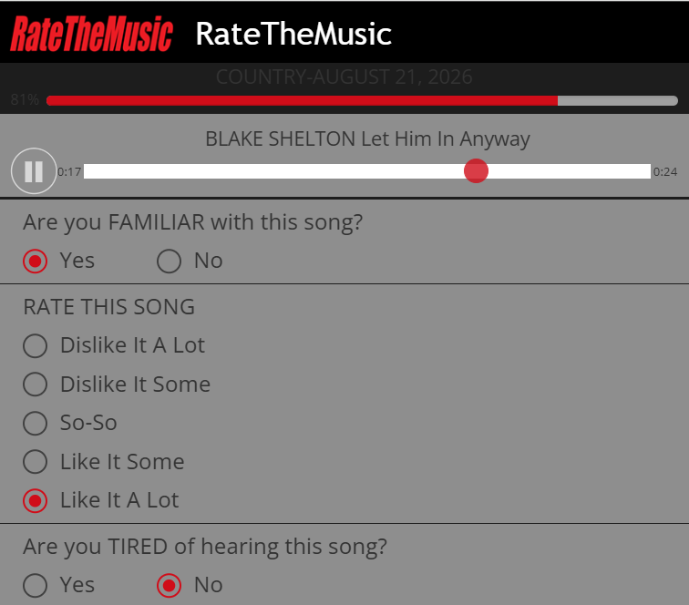 MingTatong's tweet photo. It's weekly survey time!
You can vote for Blake Shelton's Let Him In Anyway;
Yes / Like It A Lot / No.
Link: https://t.co/9R1n0JsZDl #BlakeShelton #LetHimInAnyway
@blakeshelton https://t.co/WgYHTVchTd