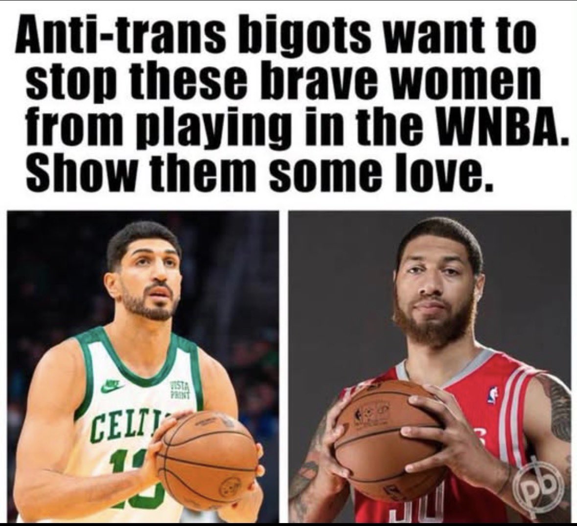 Commonsensepre2's tweet photo. @EnesFreedom @thehopczar @WNBA Let’s these women play! https://t.co/w4tCsAn9Ts