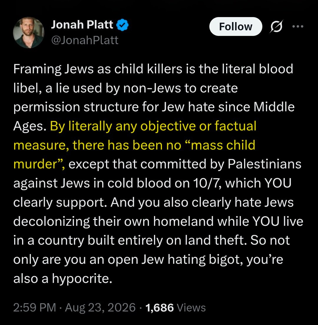 KweenInYellow's tweet photo. The only way someone can still believe this is if they don't view non-Jews as human beings at all. https://t.co/b9jC1zG7sp