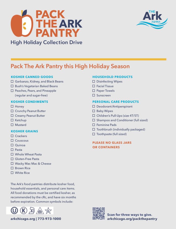 Kadima60015's tweet photo. Kadima’s 2026 High Holidays Food Drive!

See below for a list of the most needed items. You can also donate items by clicking on The Ark’s Amazon Pantry Wish List:  https://t.co/KFhMzGZKcn

For more information, feel free to check out our website! https://t.co/vD3pet7d0C https://t.co/liswCQNyfM