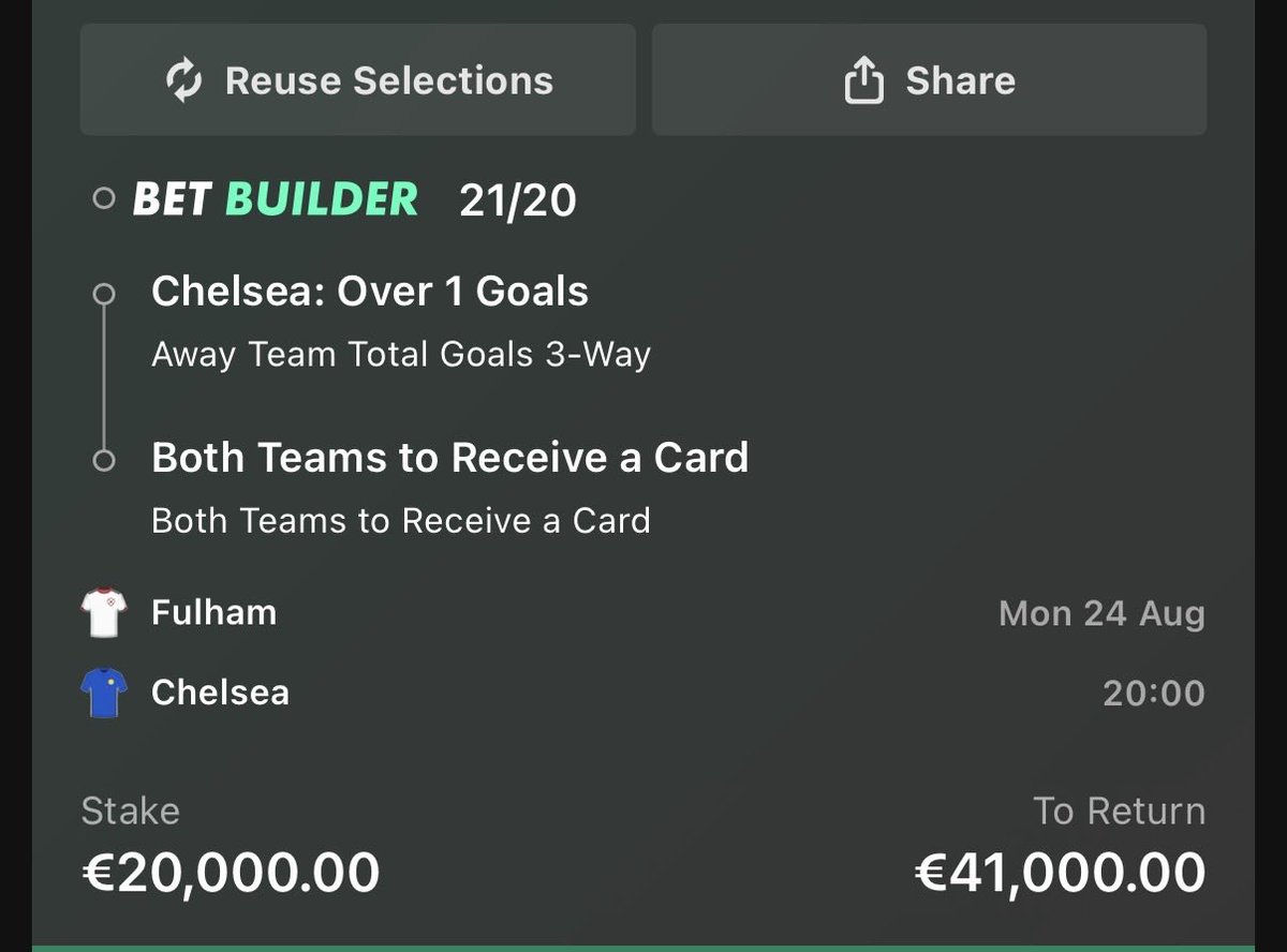 PhilBrophy1's tweet photo. Monday Banker 🏦 

🏴󠁧󠁢󠁥󠁮󠁧󠁿 Premier League 

⚽️ Fulham v Chelsea https://t.co/n8pH7k8PS2