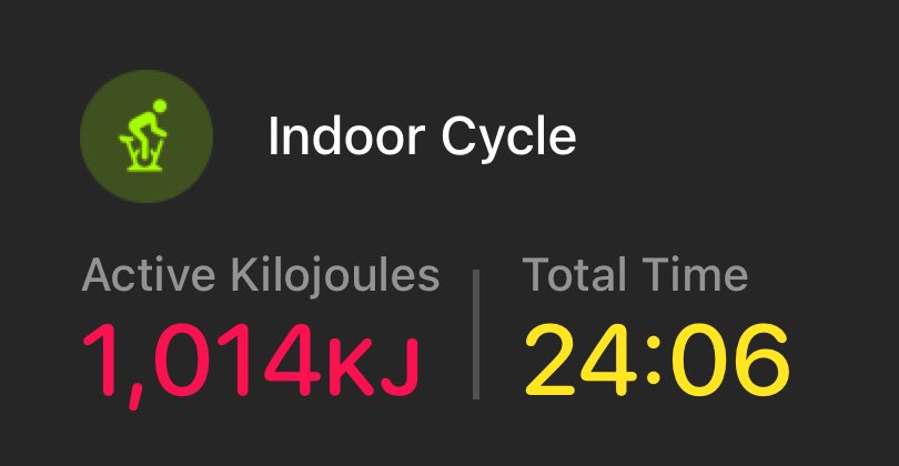 Danual_Gordon's tweet photo. I cycled indoors for 24:06min with the Workout app on my Apple Watch. #WeightsDay #Weightlifting #Fitness #Gym #GymLife #BodyBuilding #Lift #BeastMode #CloseYourRings #Grind #NoExcuses #PlayToWin #WorldGymAustralia #AppleWatch #wgcoffsharbour https://t.co/kQQH7rpnJu
