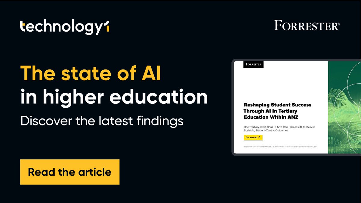 TechnologyOne's tweet photo. AI, when implemented correctly, can improve productivity, increase student support and outcomes, and free up time for staff to focus on student experience.

Find out how your university can close the AI gap: https://t.co/yEmHaOTq0o https://t.co/DHhJb5Ygyv