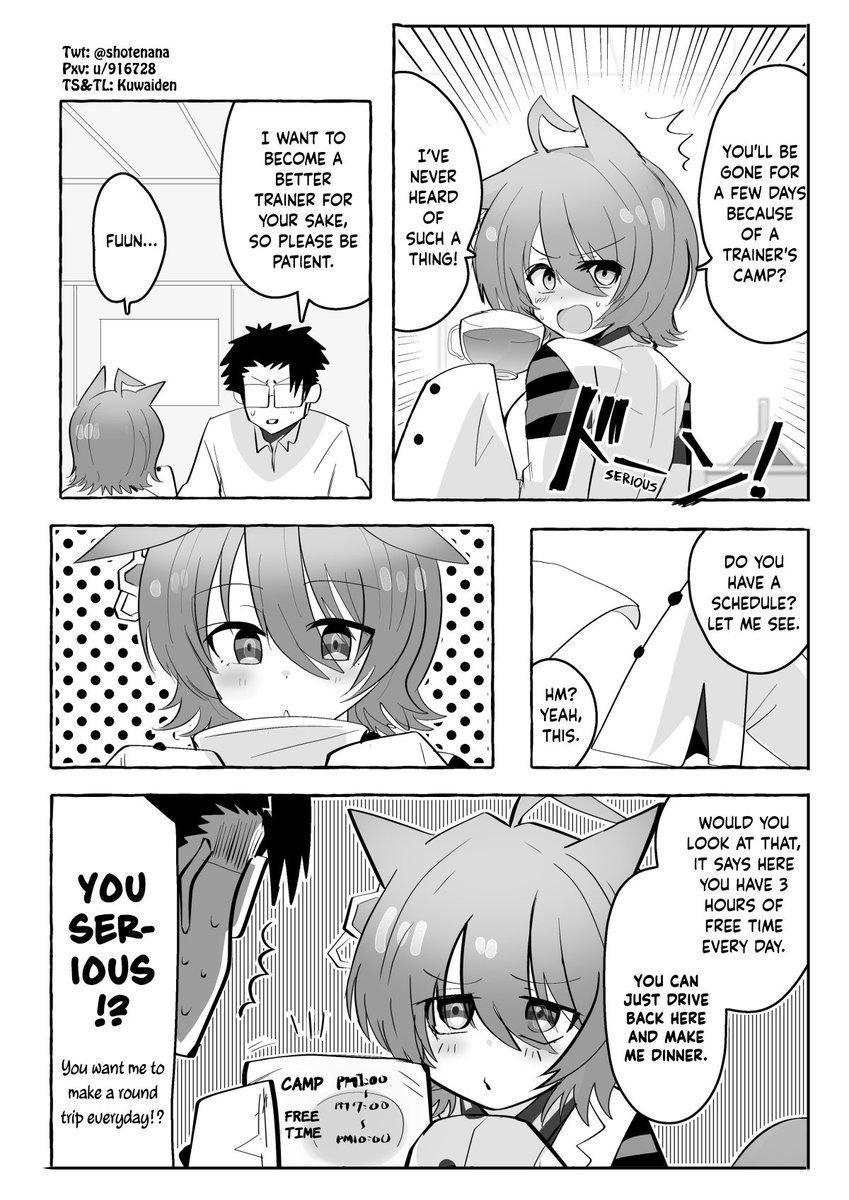 Kuwaiden's tweet photo. Another Day of Tachyon being Unreasonable (repost) by shotenana

Your every waking hour should be dedicated to Tachyon, Guinea Pig-kun.

#ウマ娘 #Umamusume 
#ウマ娘英訳 #UmaTranslations https://t.co/V2IlVOSfyc