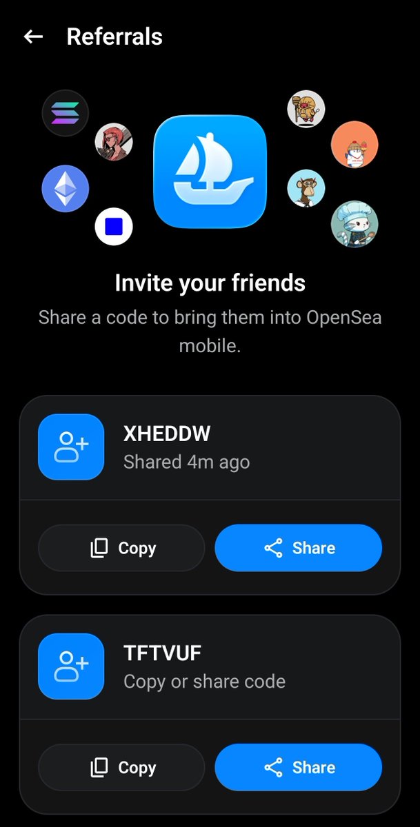 ADWAID1593921's tweet photo. I have 2 @OpenSea mobile app invite codes.

XHEDDW

TFTVUF

If you haven't joined yet, grab one! https://t.co/CKdSeIy4zO