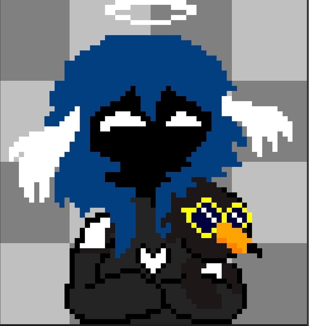 Enderfox505's tweet photo. @Sunsethappy2  un pixel art sobre su personaje de roblox ^^) https://t.co/TtZnvXtS2d
