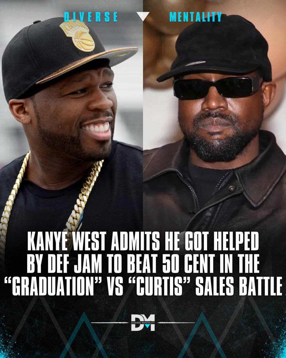 DverseMentality's tweet photo. Kanye West revisited his historic 2007 sales battle with 50 Cent, acknowledging the powerful support behind “Graduation”:

“Look man, when I was dropping Graduation I had the whole building behind me too.
That’s the way this profession is”.

Graduation debuted with 957,000 U.S. copies, defeating 50’s Curtis, which opened with 691,000.

Do you think Jay-Z was feeling threatened by 50 Cent’s status?