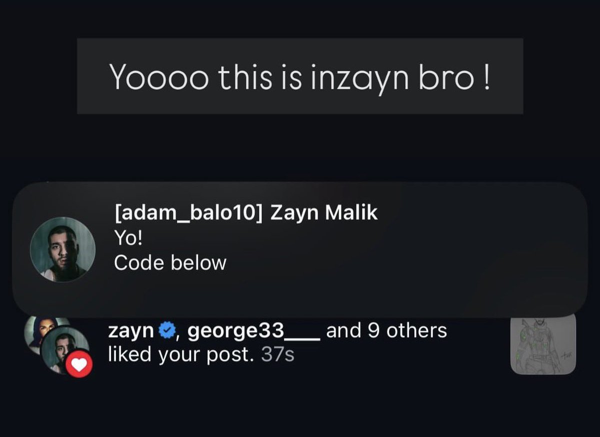 ZaynJMMex's tweet photo. Zayn empezó a contactar a los ganadores vía Instagram 

© adam_balo10 https://t.co/d0yov6iYZ8
