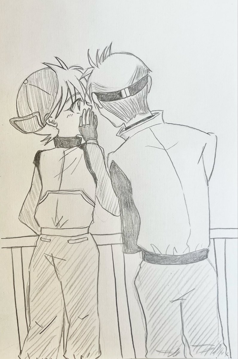 sainensimasita's tweet photo. レース会場の端っことかで仲良さそうなところをたまに目撃されてると良いなと思って

（身長差は烈は柵に足かけてブレはちょっとしゃがんでるという感じで見てやってください🙇‍♀️） https://t.co/WQ1NfZU5tI