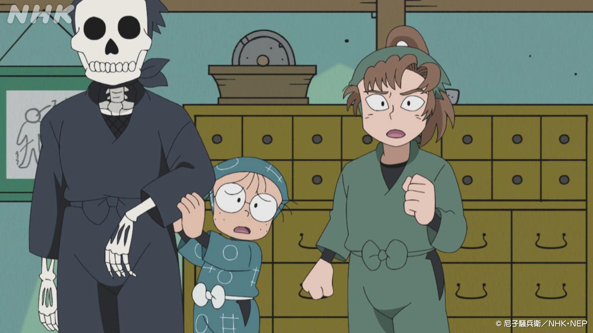 nhk_animeworld's tweet photo. 今週の忍たまは
忍たま30ベストコンビ投票シリーズを再放送！

24(月)の ＃忍たま は
「伊作の調合の段」

包帯や薬をもって、合戦場へ行ったときのこと。
乱太郎と伊作先輩は、雑渡昆奈門に遭遇。

2人は虫さされの薬を分けてあげることにしたけど…

🔽NHK ONE配信はこちら
https://t.co/FBDC7VDxZ3 https://t.co/OTcf9HttDq