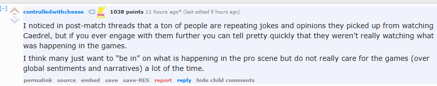 Thorin's tweet photo. Guy figures out the LoL sub has been pretending to watch the games.  Doesn't seem aware this has been the case for over a decade! https://t.co/K23BMlDYLl