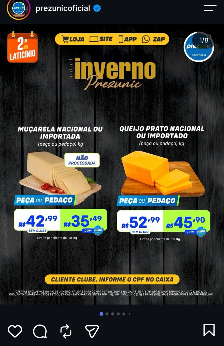 affsono's tweet photo. parabéns Guanabara vc começou a vender queijo processado agora todos os mercados avisam que a mussarela NÃO é processada https://t.co/7f4fL3UQaJ