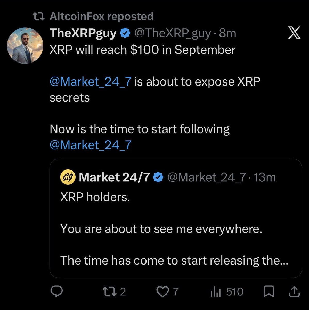 DJHODLer's tweet photo. @RWA_Investor @RWA_Investor I want to know your thoughts on this guy saying $100 in September. Is it a bunch of BS? https://t.co/b4TKGcIrKY
