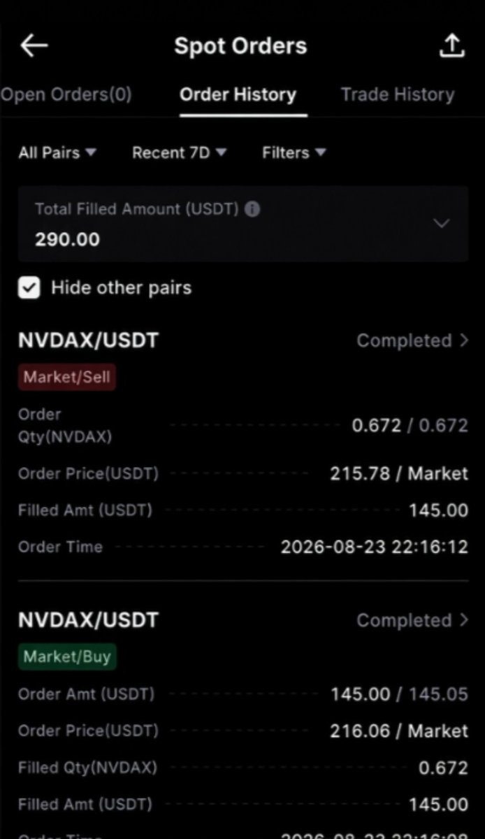 web31623's tweet photo. @MEXC Traded NVDAx on @MEXC

Loving the zero fees
#MEXC0FEE

UID: 36421573 https://t.co/Uf6v4fZBey