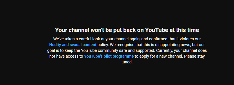 yinaasmr's tweet photo. @YouTubeCreators Hi youtube! Seems like theres been a huge mistake because my channel was deleted and I haven't violated any of your policies! Especially not nudity and sexual content! And none of my links in my profile contain sexual content or NSFW! Time to fix it please. https://t.co/f1ic2HfD2j