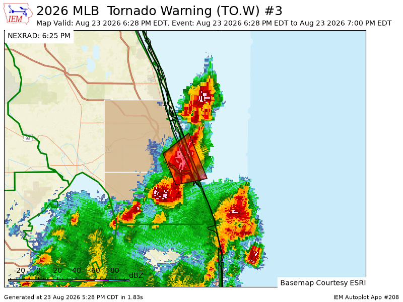 wxcast's tweet photo. MLB issues Tornado Warning [tornado: RADAR INDICATED, hail: <.75 IN] for Martin, St. Lucie [FL] till 7:00 PM EDT https://t.co/anqDKxxwTN https://t.co/wA2MKL1Mrr
