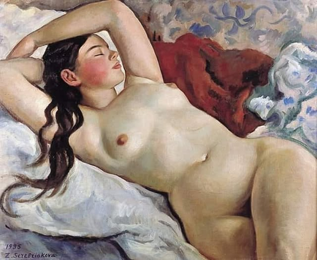 edwereddie's tweet photo. Zinaida Yevgenyevna Serebriakova (née Lanceray) (Russian-born French painter, 1884-1967) .
Reclining Nude
Portrait of M'lle Nevedomsky, 1935 .
Oil on canvas
60 x 74 cm https://t.co/i2xcJjox3V