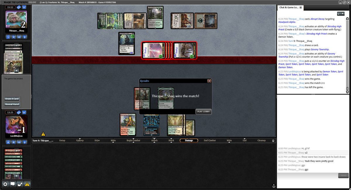LordMajicus's tweet photo. Ended up 3rd place with Naya Blitz.  The deck felt extremely good; you just have to mull every hand that doesn't have a T1 play.  The last match I needed to topdeck Searing Spear, Gruul Charm to kill the spirits, or Boros Charm, and missed.  Opponent topdecked Decay into Gavony😅 https://t.co/89dJcg0jDC