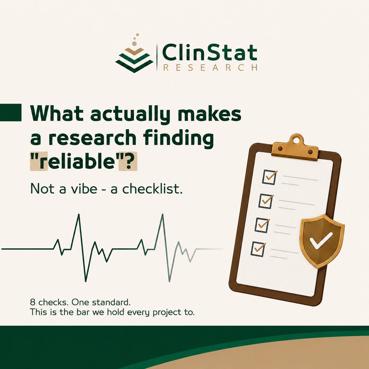 clin_stat's tweet photo. “Is this finding reliable?” is the question every researcher should ask before anyone else does.

There’s no single answer — it’s a checklist most published work never fully shows you. We’re going to walk through it, point by point. https://t.co/hGFzeBjMXk