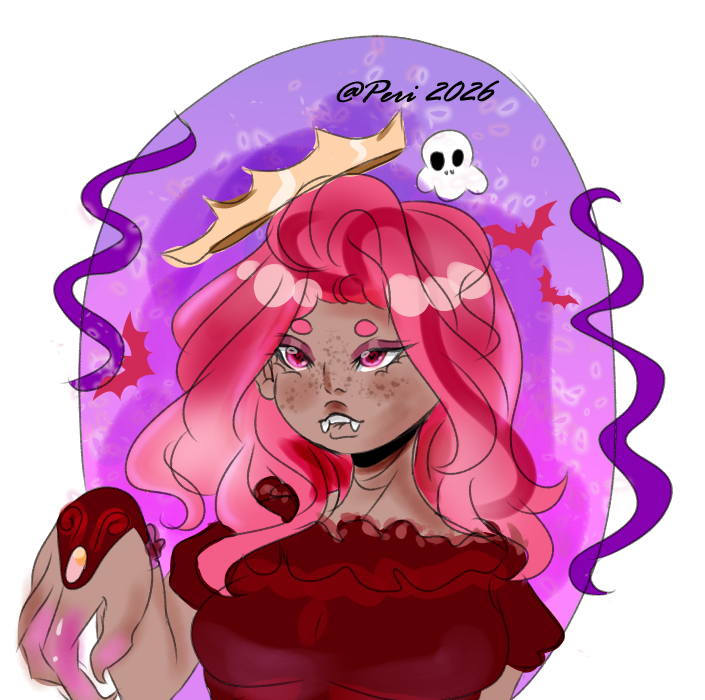 PeriGalaxy's tweet photo. Vampire queen art by me peri #art #shading #gradiant #firealpaca #digitalart #vampire #fangs #queen #pinkhair https://t.co/EFj2cd15aR
