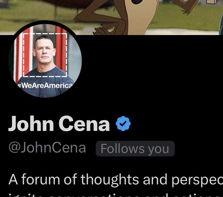 Danno_Cal's tweet photo. some people think this is fake but John Cena literally follows my account so why would I lie https://t.co/0F6ModrKU1