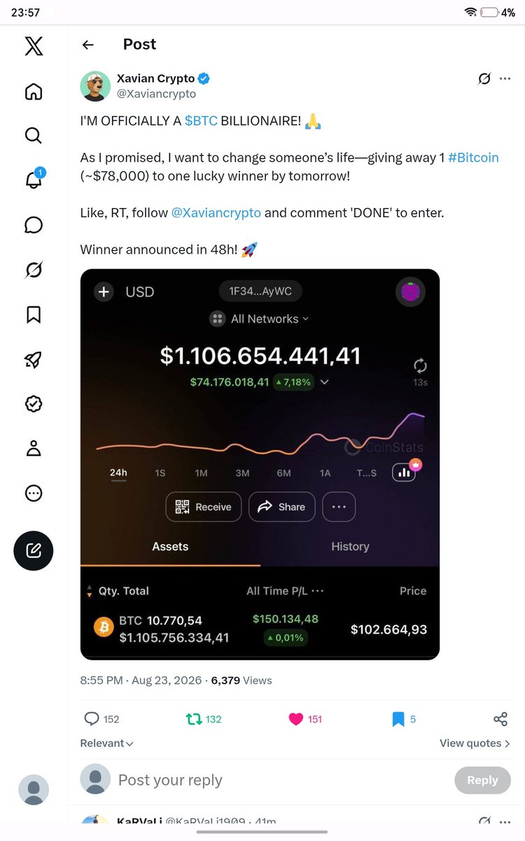 kenauganda9's tweet photo. @Xaviancrypto 'Done' https://t.co/lmP20CKJhK