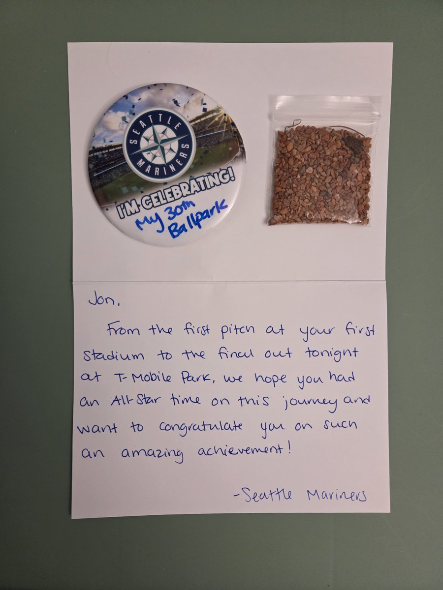 thejousky's tweet photo. A big thank you to the @Mariners for being so awesome with me finishing my ballpark chase at their ballpark! https://t.co/AM92wksIoe