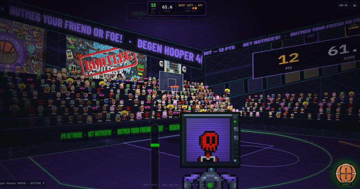 DegenHoopers's tweet photo. For the 1st time EVER $NUTMEG can be earned on the new Degen Hooper 3PT SHOOT-OUT game!

NFTs &amp; memes on @XPRNetwork  $XPR

NOW LIVE ON: https://t.co/ErXTrBOFoO 🌰🏀 https://t.co/agAAtEju3G