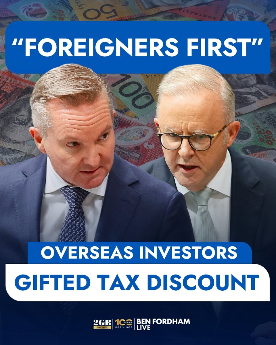 BenFordhamLive's tweet photo. The PM is giving a hand to foreign investors.

He’s decided to give them a better deal on capital gains tax

But Aussie businesses won’t get the same treatment.

Listen to the details HERE.

🎧https://t.co/YwcVipwqQK🎧 https://t.co/7h0MlZxHWf