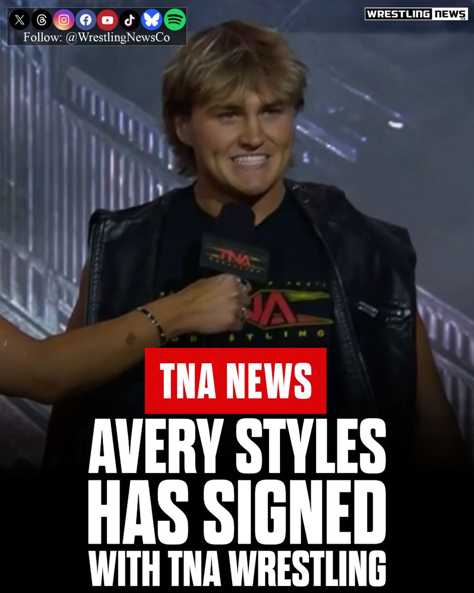 WrestlingNewsCo's tweet photo. BREAKING NEWS: Avery Styles has signed with TNA Wrestling. https://t.co/Ayij0pAksz