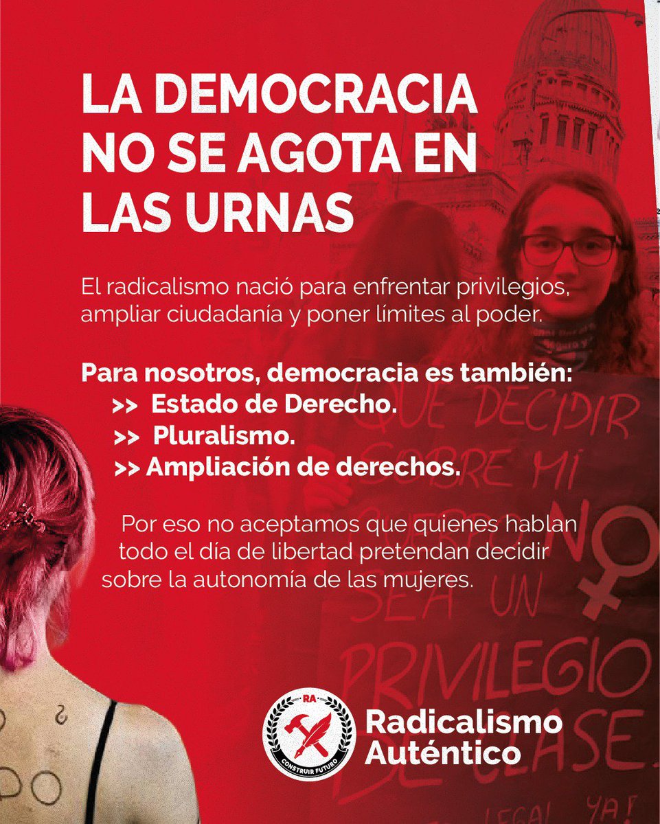 CONenlaUCR's tweet photo. Sin libertad para las mujeres, no hay libertad.
La incorporación de la Argentina al llamado Consenso de Ginebra pone en discusión qué democracia y qué libertad queremos construir.
Desde @RadAutentico defendemos una democracia que amplíe derechos, y enfrente  retrocesos https://t.co/tvguJupjcw