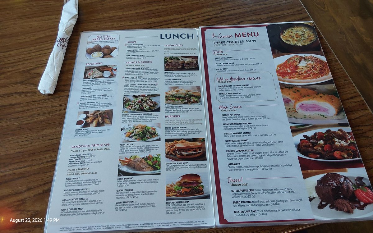 EliseoR20320497's tweet photo. • On Afternoon - Sunday, August 23, 2026: They'd eats Turkey, Salad, Soup, and Strawberry Lemonade of Medium Cup for lunchtime in @mimis_bistros "Mimi's Cafe" (Arlington, TX, U.S.A.)✨️👍🏼❤️😋🇺🇸 #frenchrestaurant #soups #lunchtime #arlingtontx #UnitedStates #keroppi https://t.co/hxwzeuEFrX