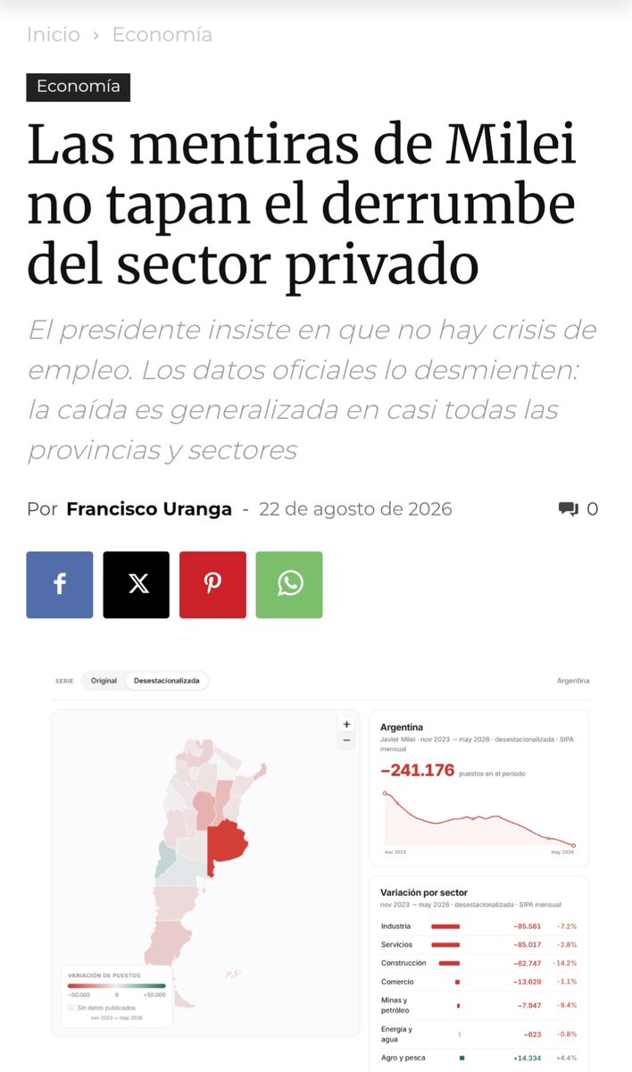 NFoscaldi's tweet photo. Excelente nota de @PatxiUranga sobre la actual crisis de empleo.
https://t.co/lrqORJ59Ad https://t.co/1uShNqlVOy