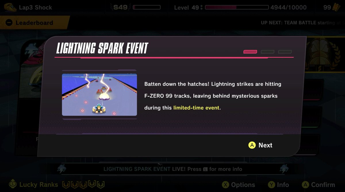 bittiemelon's tweet photo. F-ZERO 99 Lightning Spark Event Begins!!! ⛈️ https://t.co/Aq40Vswpii