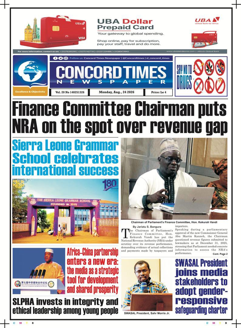 Concordtimes's tweet photo. August 24 - Headlines
#BreakingNews #Freetown #MamaSalone #SaloneTwitter https://t.co/SgawGogGQp