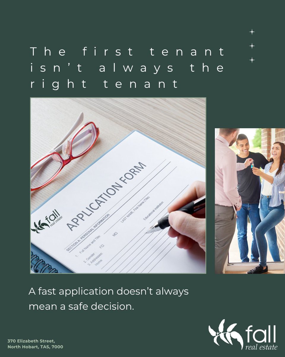 FallRealEstate's tweet photo. The first tenant application arrives.

Do you say yes?

Or do you make sure they’re the right tenant for your investment?

https://t.co/VHQ30nHGxS

Learn about rental appraisals:
https://t.co/XBIhubIpCz

#PropertyTasmania #PropertyManagement https://t.co/hcF0VhmuVt