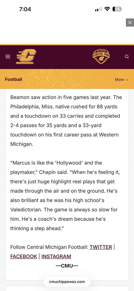 TripleBeam36771's tweet photo. Lets go @CMU_Football  
Give him the keys, MAC Championship guaranteed https://t.co/vxJMvFdbWl