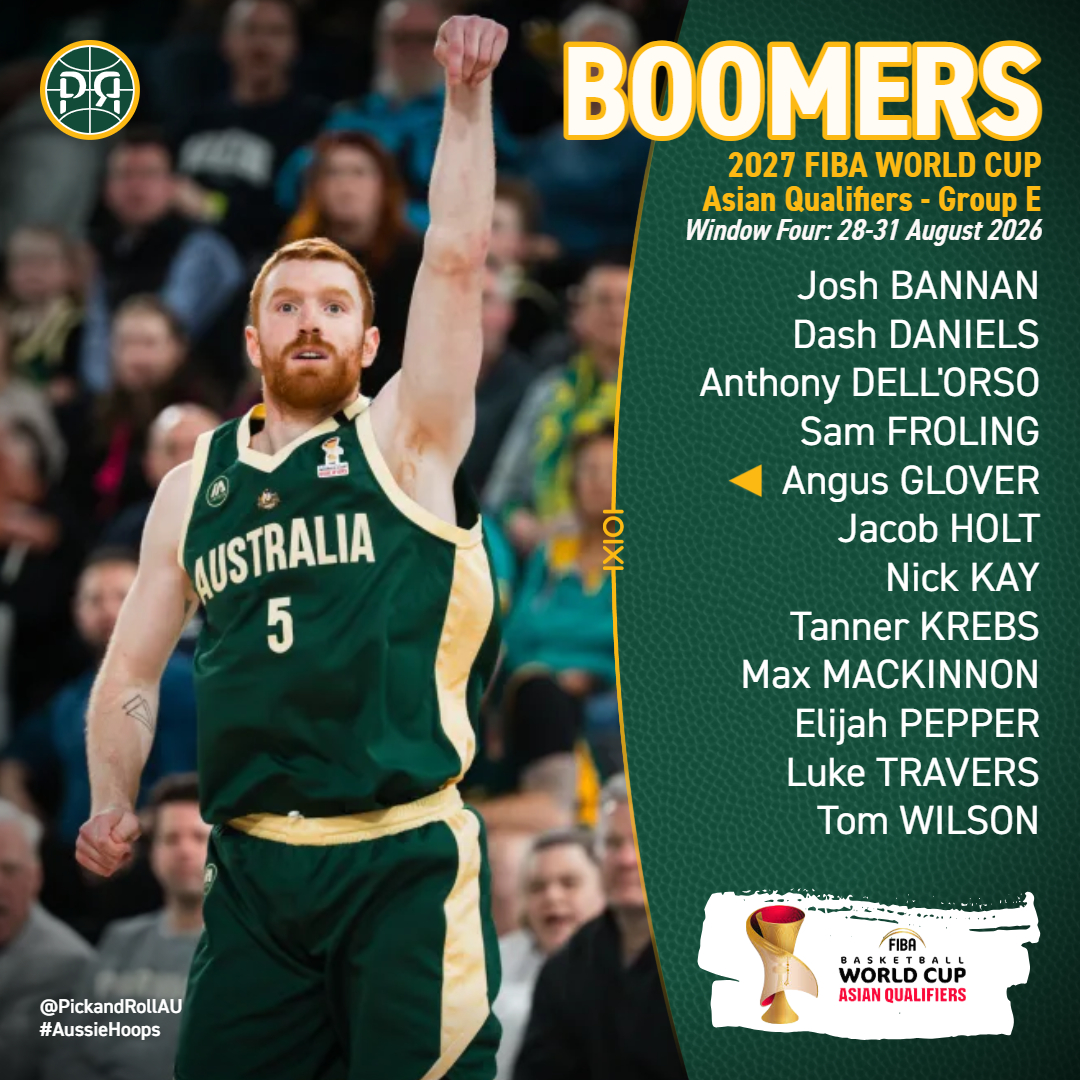 PickandRollAU's tweet photo. The Australian Boomers team that will take on Syria and Jordan in the FIBA World Cup Asian Qualifiers to be held in Manila has been named.🇦🇺🏀🦘
Can the Boomers remain unbeaten in qualifying?

🗓️28-Aug: Syria🇸🇾
🗓️30-Aug: Jordan🇯🇴
📩https://t.co/JNfvQEjOXB 

#AussieHoops #FIBAWC https://t.co/OugokvQwC0