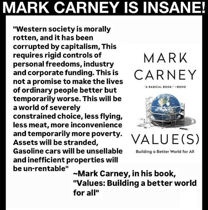 Righteousdudett's tweet photo. Before you Canadians judge Trump remember what Carney wrote in his book. https://t.co/PrkTqeWwNP