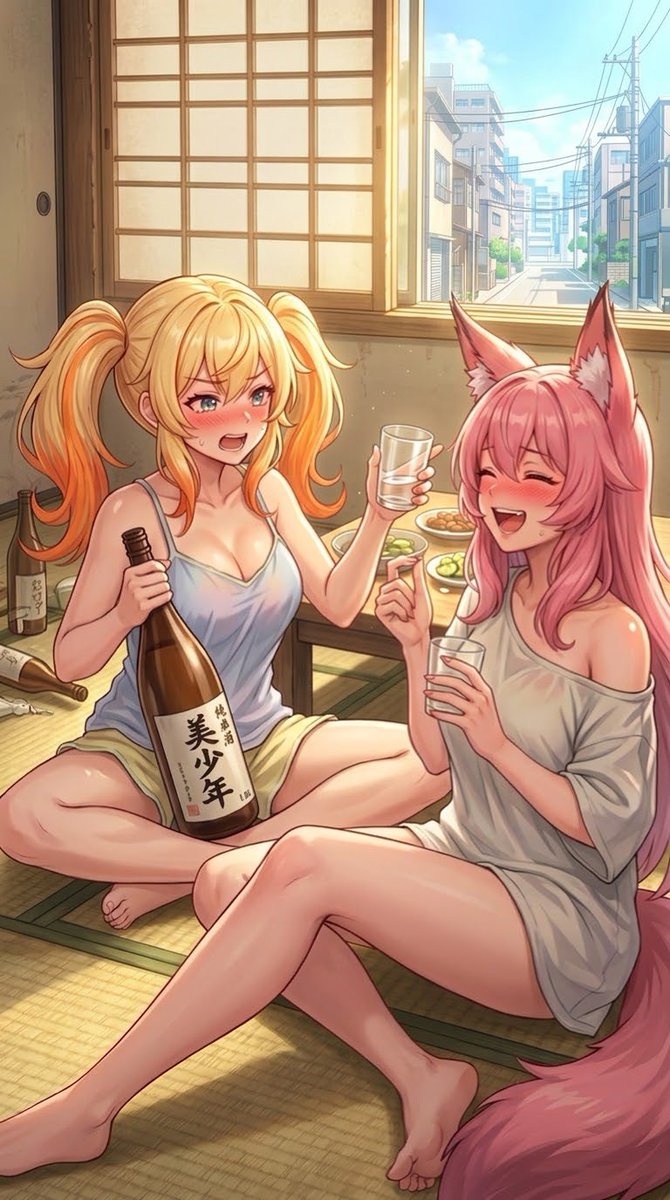 MadaUsioh's tweet photo. ソフィア＆レンカ 

今日は愛酒の日ですって

酒は飲みたい時に飲むふたり

 #愛酒の日
 #ヤバ少女 https://t.co/GPzPflDZbu